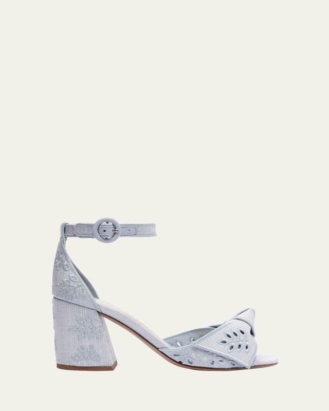 Clarita Embroidered Raffia Maxi Sandals